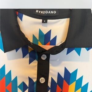 Men's Multicolor Geometric Polo Shirt